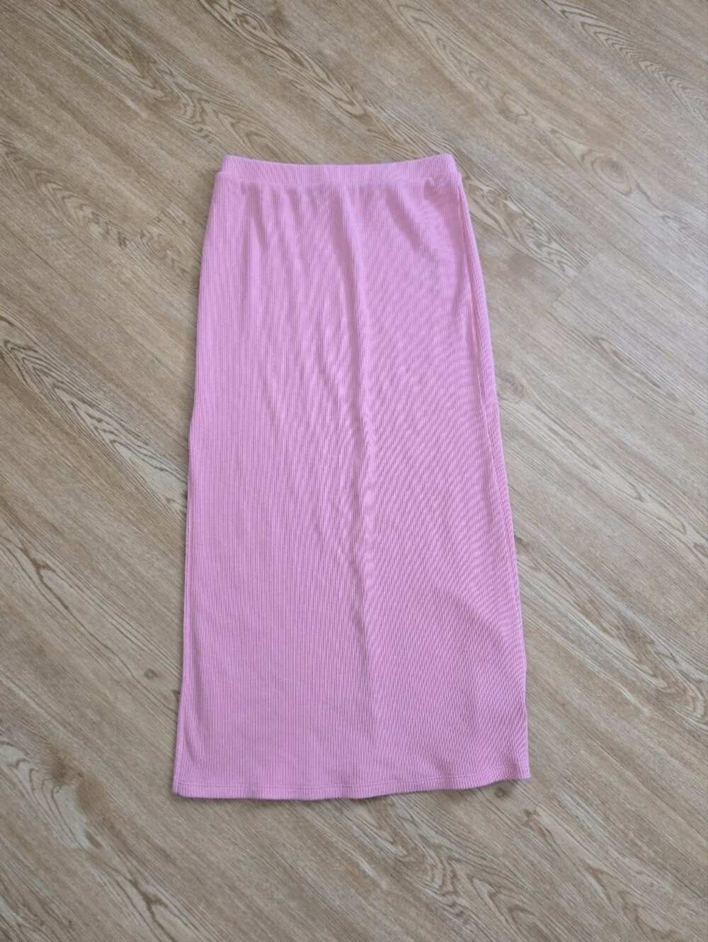 Women's Pink Ribbed Maxi Skirt